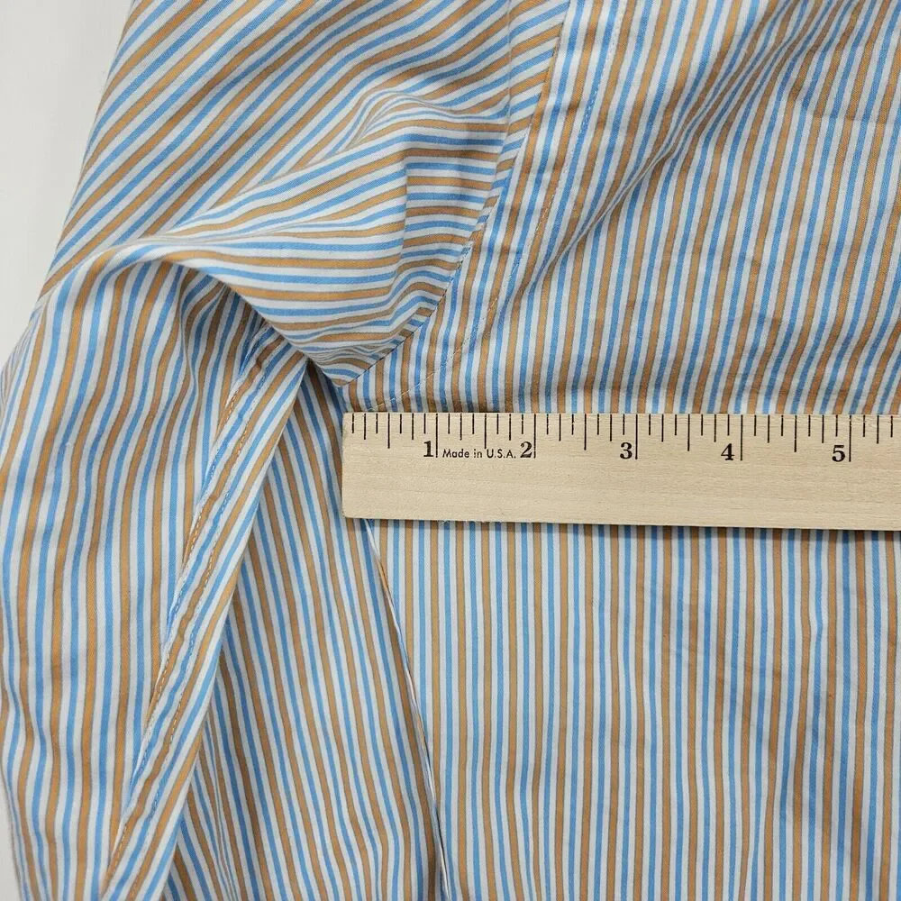 Peter Millar Shirt Mens Extra Large Striped Blue Button Up Long Sleeve Preppy XL